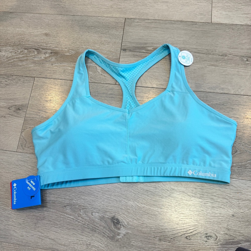 NWT‎ Columbia Womens High Impact Racerback Sports Bra Blue XLarge XL